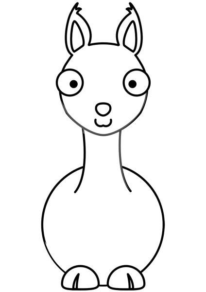 Funny Llama  coloring page image