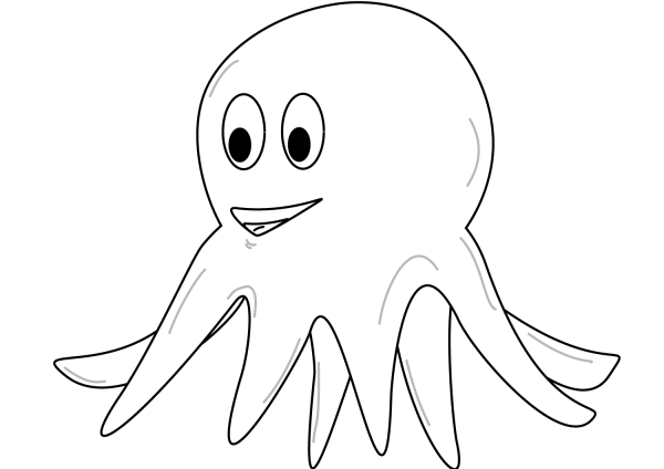 Funny octopus coloring page image
