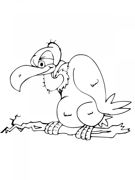 Funny Perched Condor coloring page image