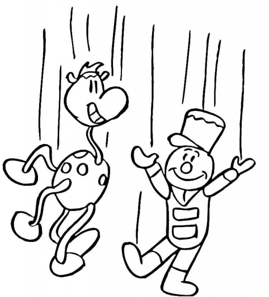 Funny Puppets  coloring page image