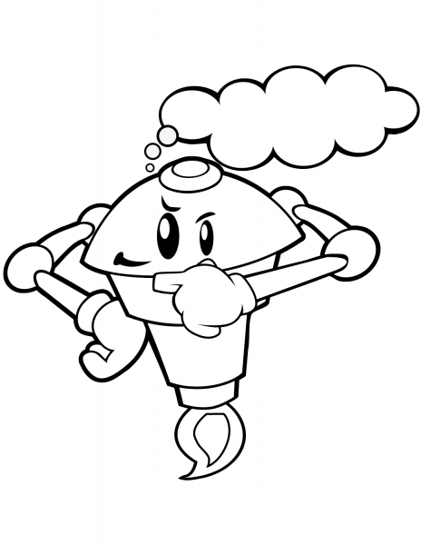 Funny Rocket coloring page image