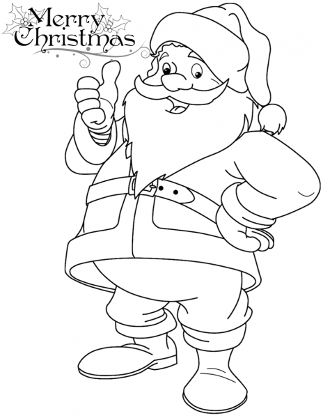Funny Santa Claus coloring page image