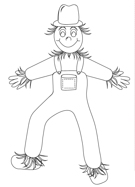 Funny Scarecrow coloring page image