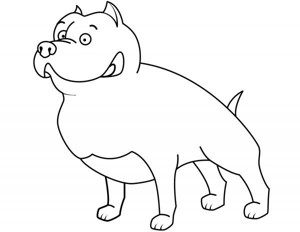Funny Staffordshire Terrier coloring page image