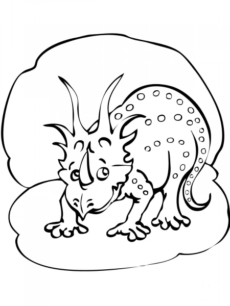 Funny Styracosaurus Dino coloring page image