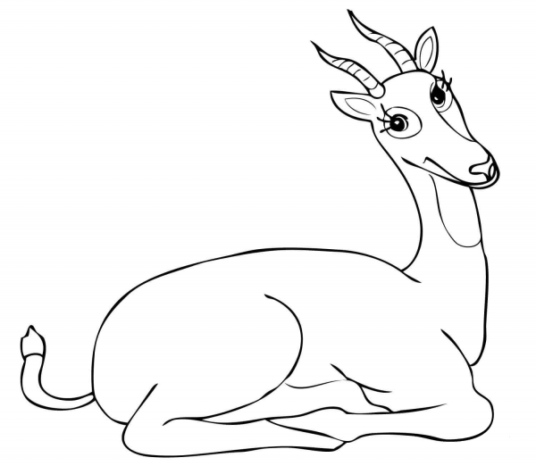 Funny Uganda Kob Antelope coloring page image