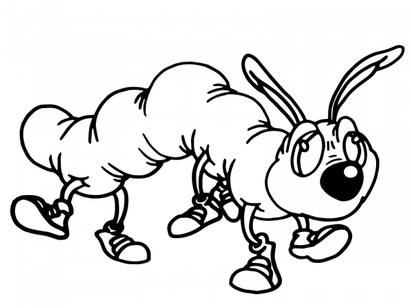 Funny Very Hungry Caterpillar coloring page image