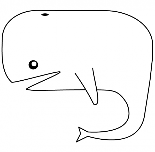 Funny Whale coloring page image