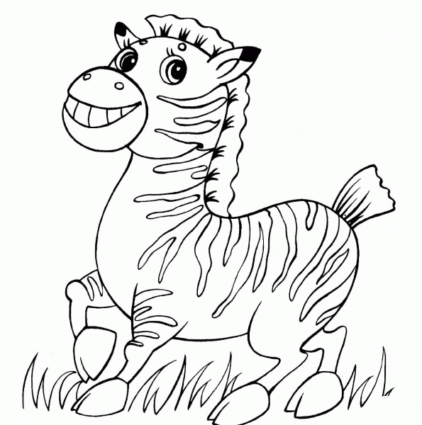 Funny Zebra coloring page image