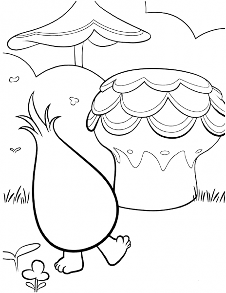 Fuzzbert from Trolls coloring page image
