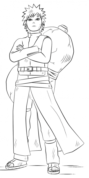 Gaara from Naruto coloring page image