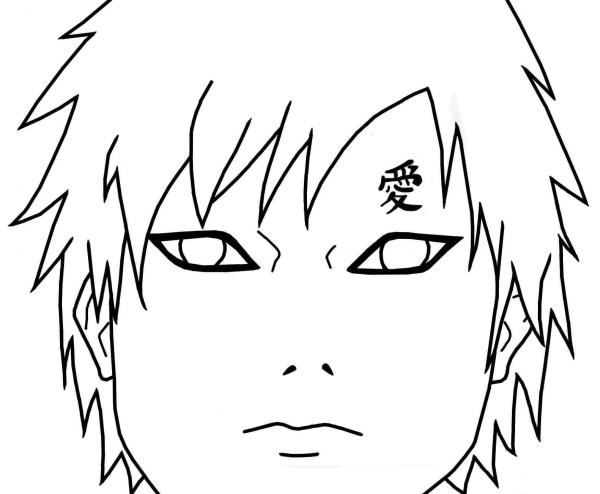 Gaara of the Desert coloring page image