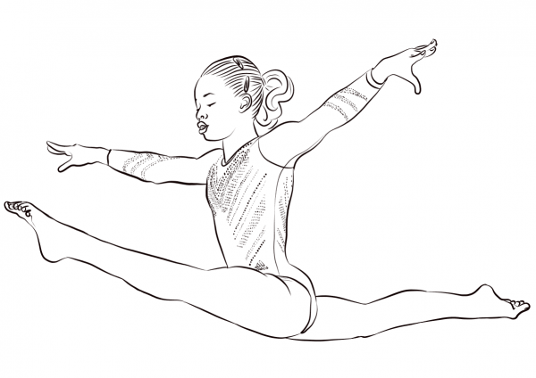 Gabby Douglas coloring page image