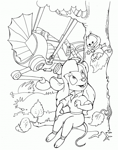 Gadget Is Taking A Break coloring page image