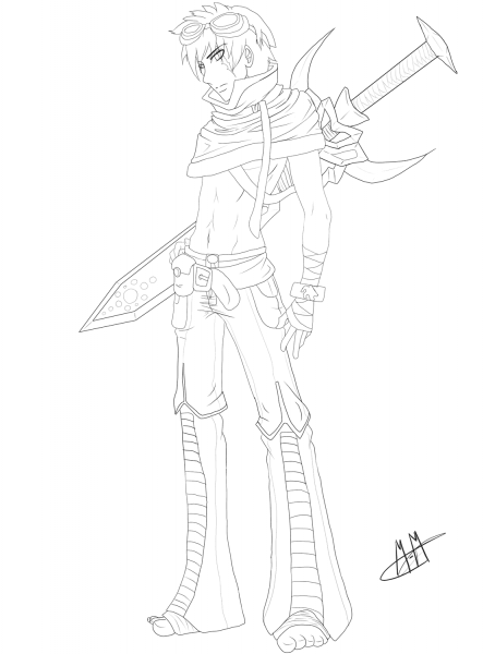 Gaia Anime Boy Character coloring page image