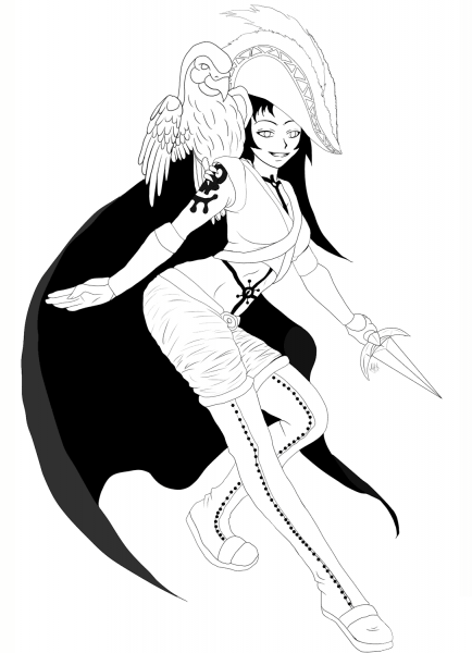 Gaia Anime Girl Character coloring page image