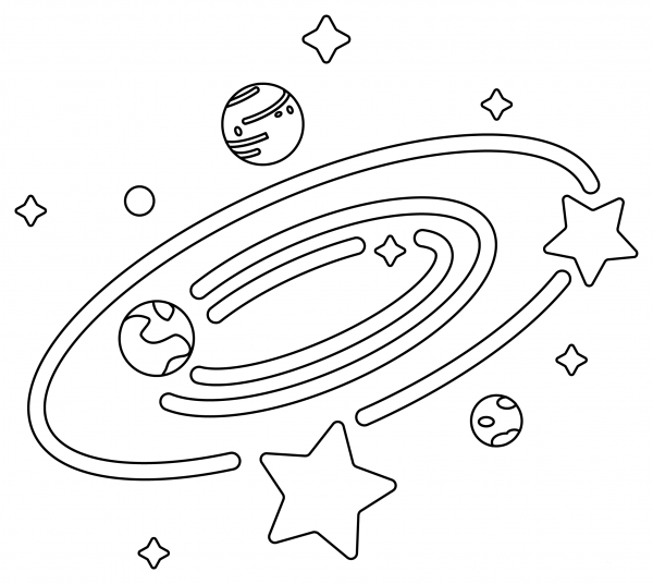 Galaxy coloring page image