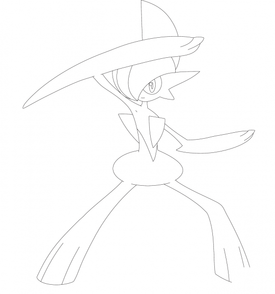Gallade coloring page image