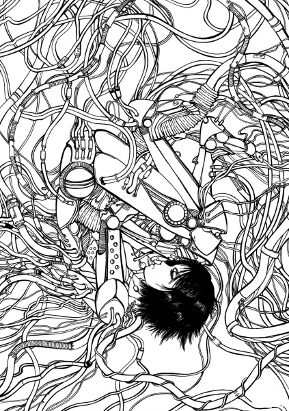 Gally from Gunnm Battle Angel Alita coloring page image