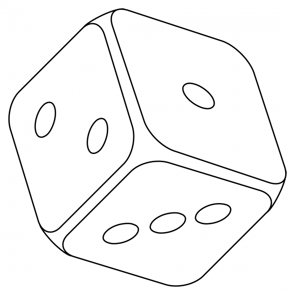 Game Die coloring page image