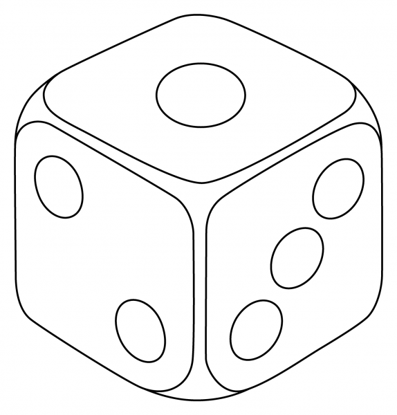 Game Die Emoji coloring page image