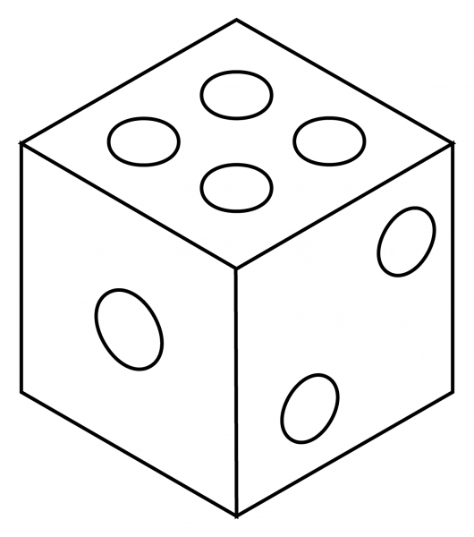 Game Die Emoji coloring page image