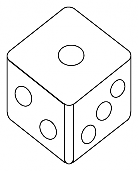 Game Die Emoji coloring page image