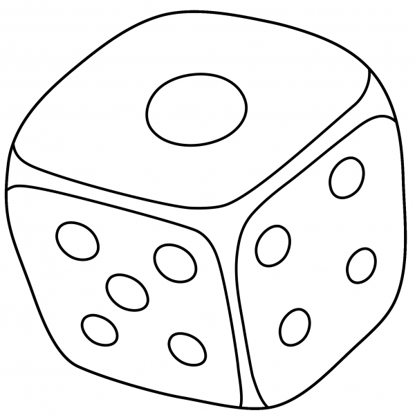 Game Die Emoji coloring page image