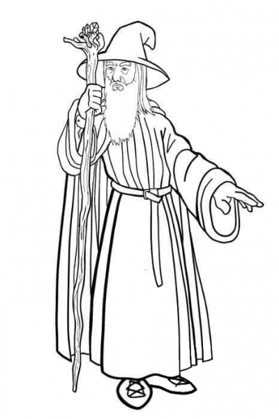 Gandalf coloring page image