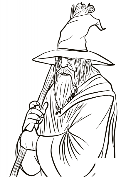Gandalf coloring page image