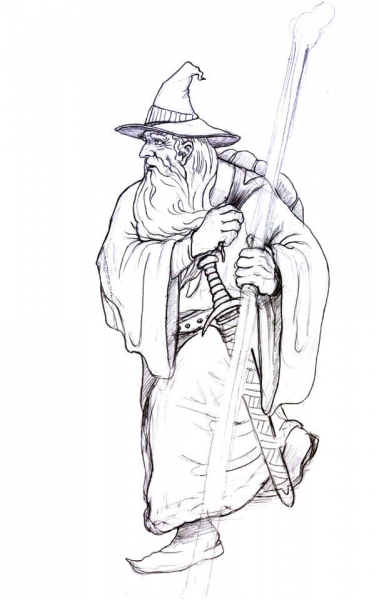Gandalf On His Way  coloring page image