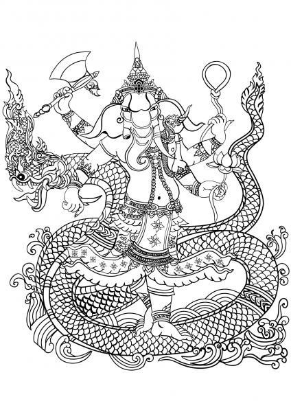 Ganesha coloring page image
