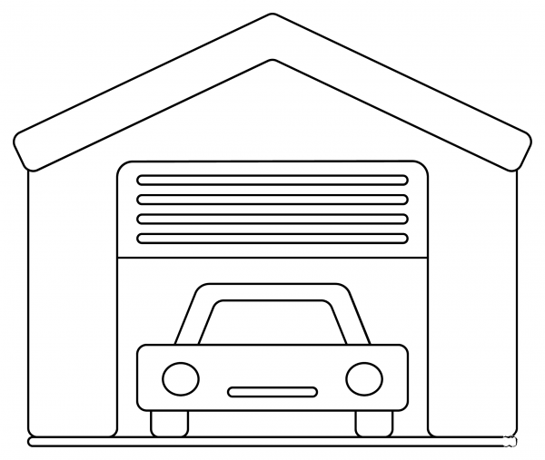 Garage coloring page image