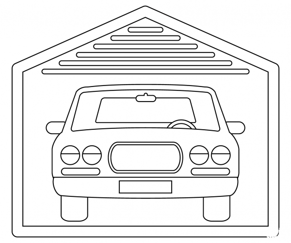 Garage coloring page image