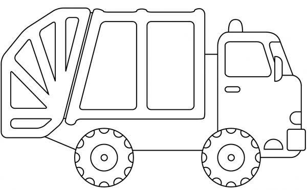 Garbage Truck coloring page image