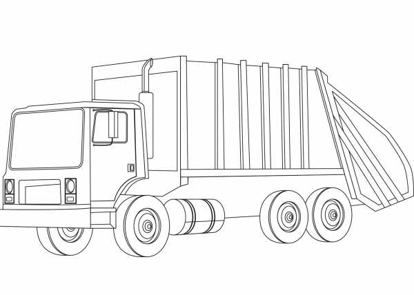 Garbage Truck coloring page image