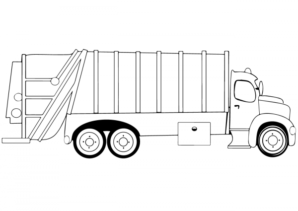 Garbage Truck coloring page image