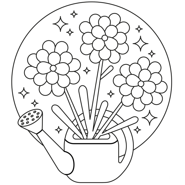 Garden coloring page image