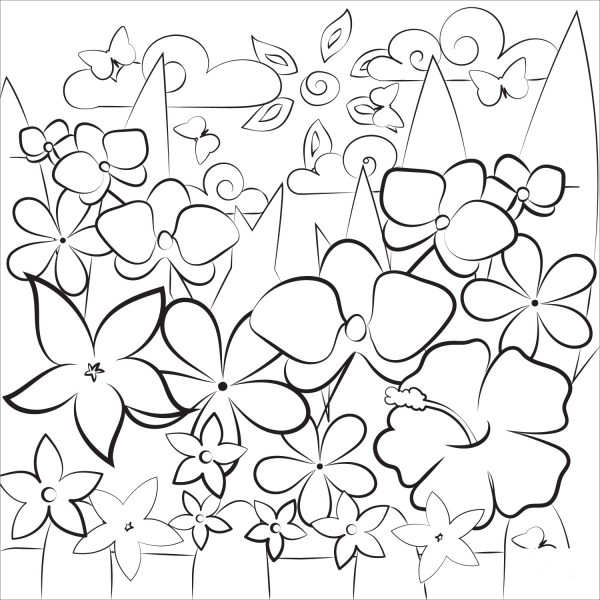 Garden coloring page image