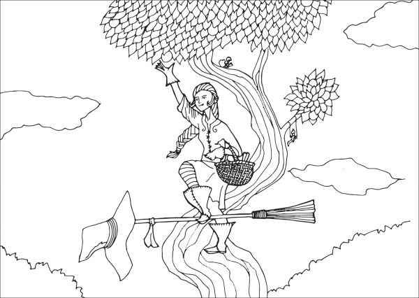 Garden Witch coloring page image