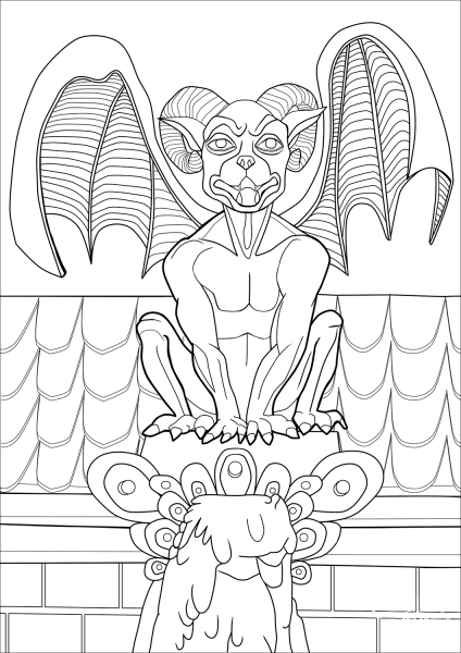 Gargoyle coloring page image