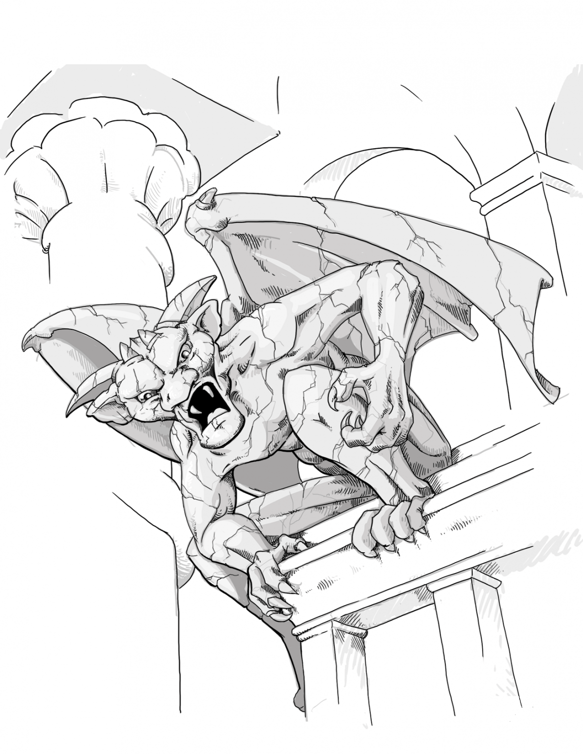 Gargoyle coloring page ColouringPages