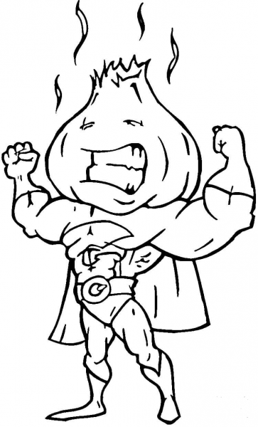 Garlic Superman  coloring page image
