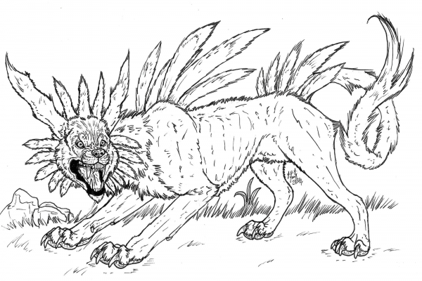 Garurumon coloring page image