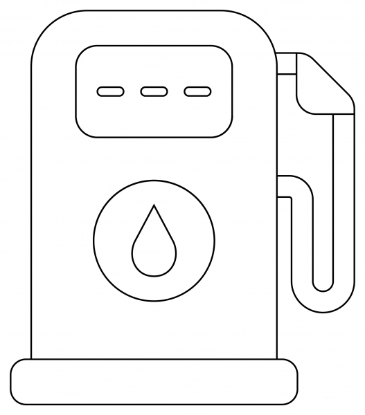 Gas Station coloring page image