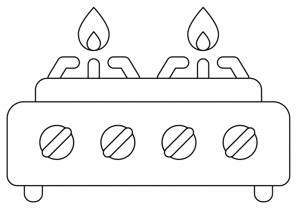 Gas Stove coloring page image