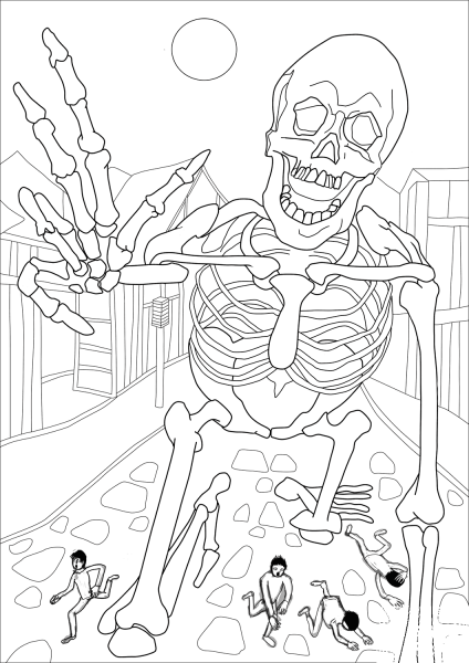 Gashadokuro coloring page image