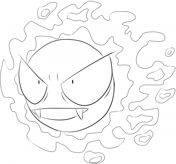 Gastly coloring page image