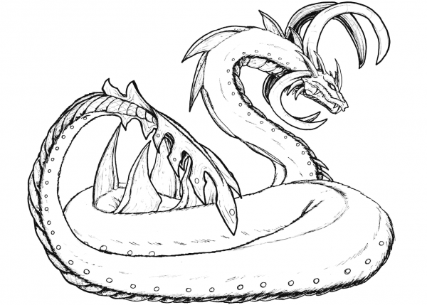 Gaurdian of the Lake coloring page image