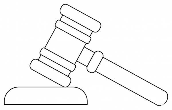 Gavel coloring page image